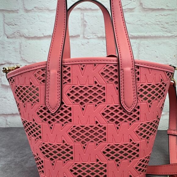 Michael Kors Kimber Small 2-in-1 Logo Embossed and Perforated Tote Bag NWT - Picture 4 of 13